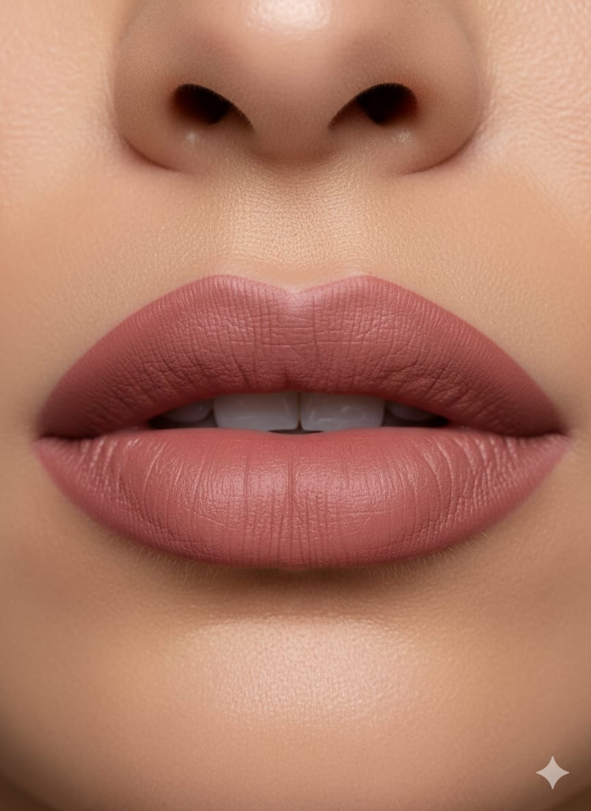 Medora matte lipstick shade 585 confident on lips - Skin/Nude colours collection 