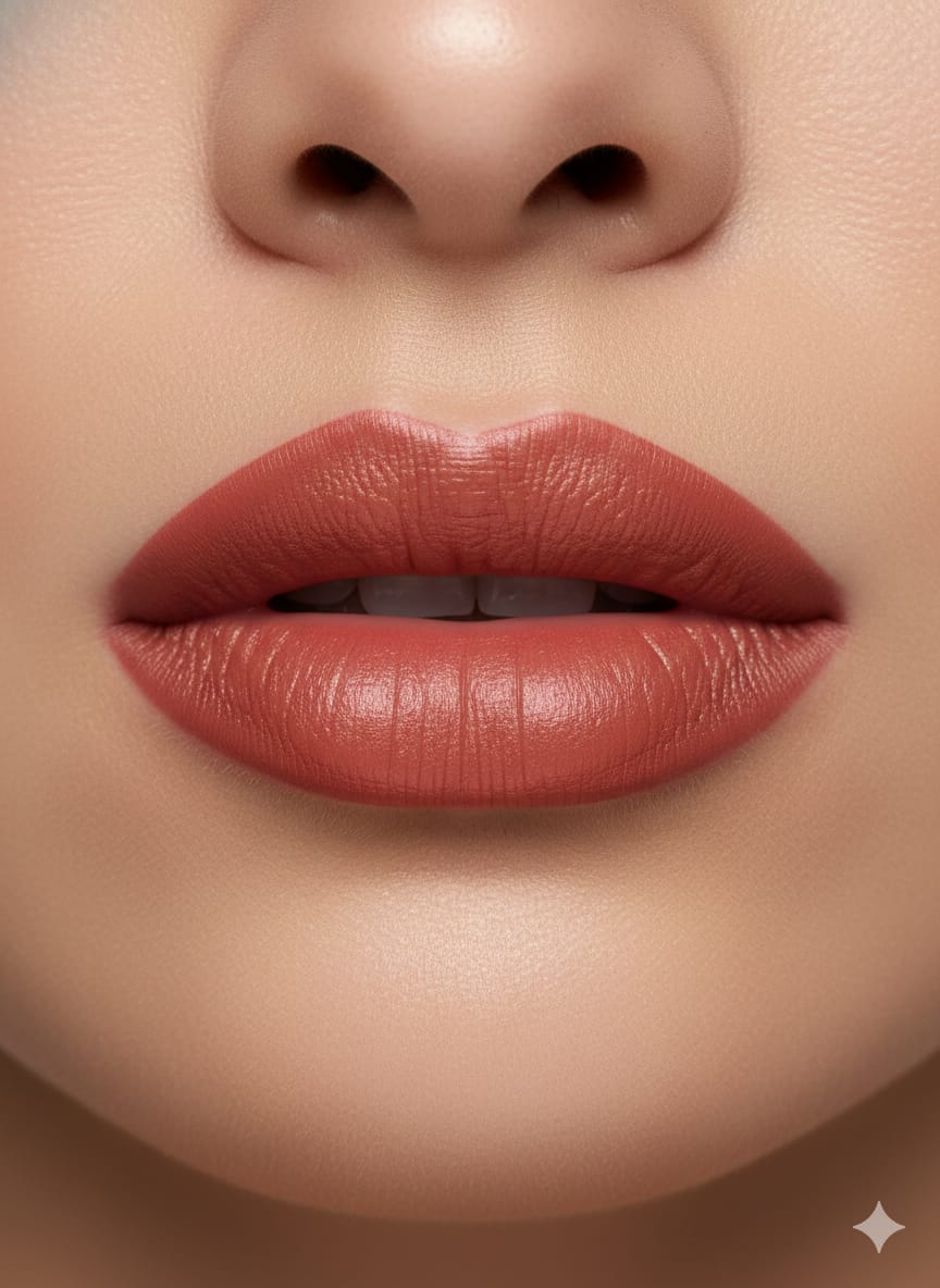 Medora matte lipstick shade 225 coffee on lips - Brown colours collection 