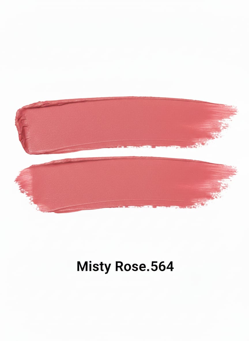 Medora matte lipstick shade 564 misty rose swatch - Peach colours collection 